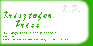 krisztofer press business card